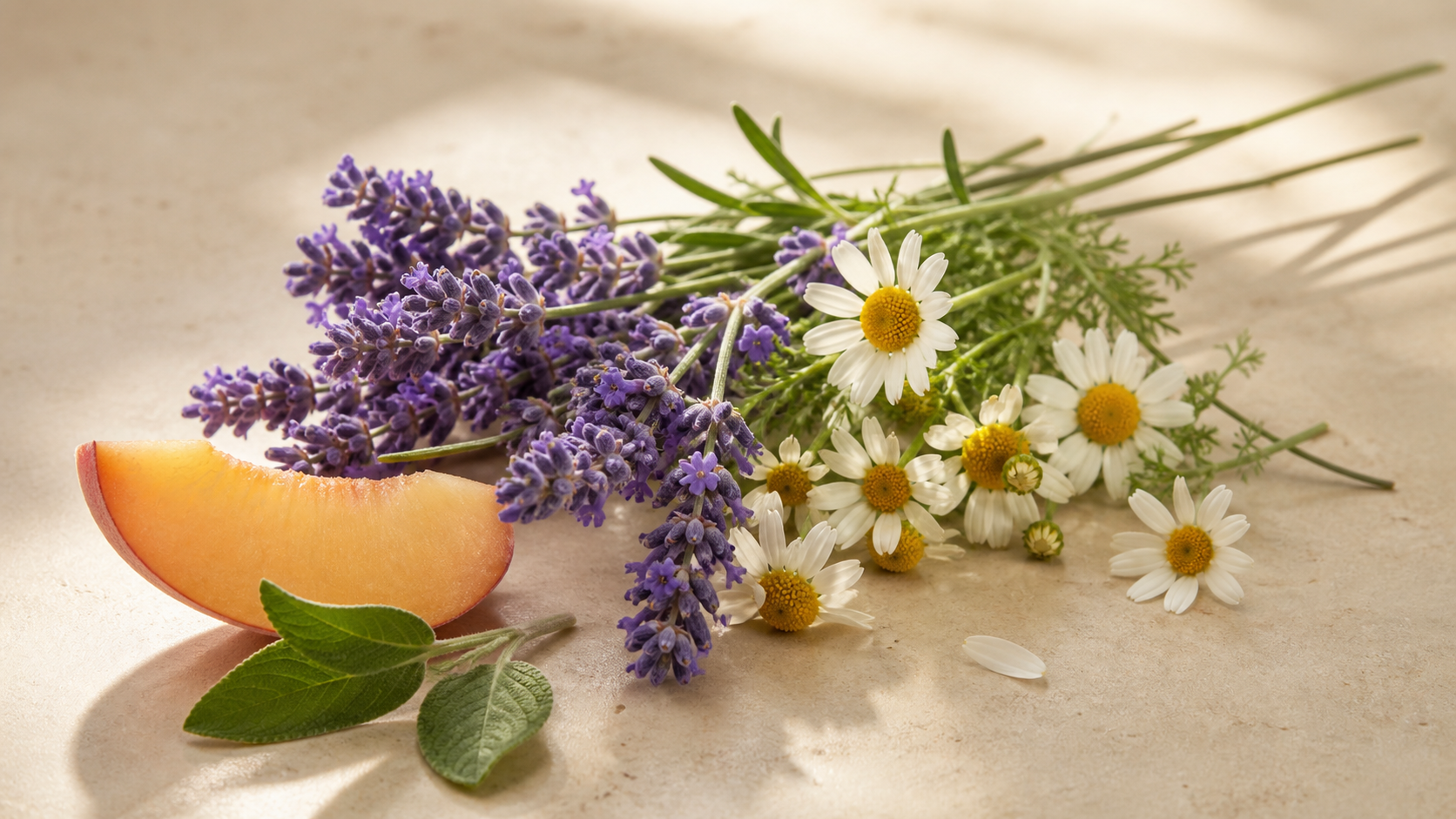 Ilustración camomila y lavanda.